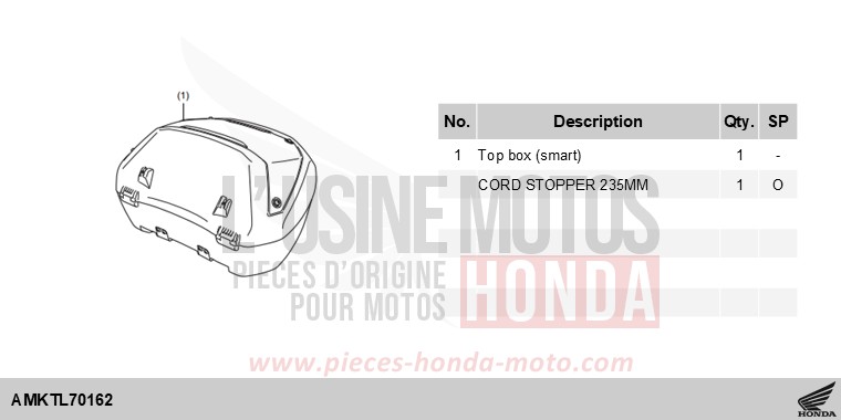 KIT,TOP BOX(SMART) de Forza 750 MAT WARM ASH METALLIC (YR386) 2025